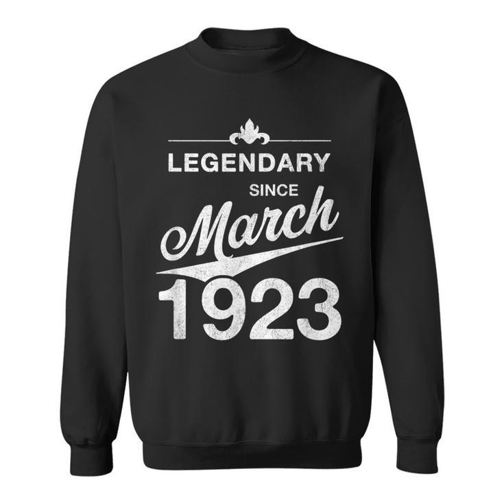 100 Geburtstag 100 Jahre Alt Legendär Seit März 1923 V4 Sweatshirt