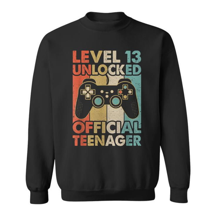 13. Geburtstag Jungen Sweatshirt Level 13 Freigeschaltet Offizieller Teenager