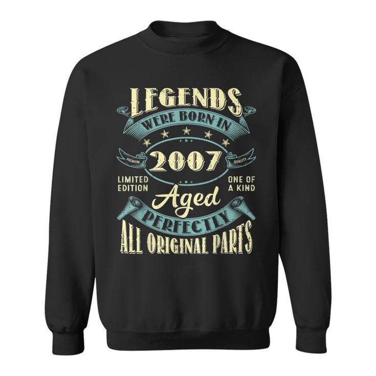 16Th Birthday Gifts Vintage Legends Born In 2007 16 Year Old  Sweatshirt