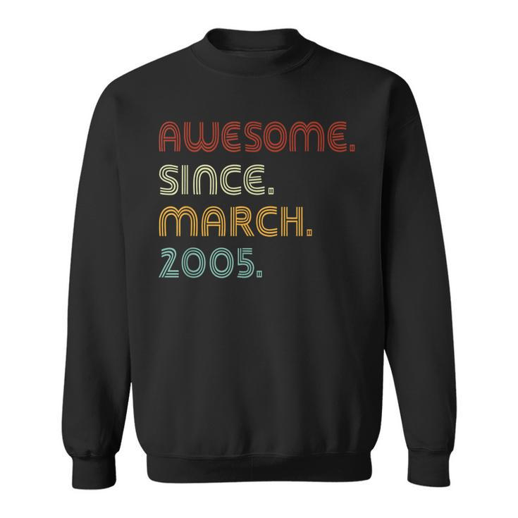 18 Years Old Awesome Since March 2005 18Th Birthday  Sweatshirt