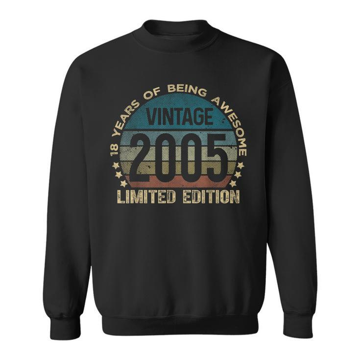 18Th Birthday 18 Year Old Limited Edition Gifts Vintage 2005  Sweatshirt