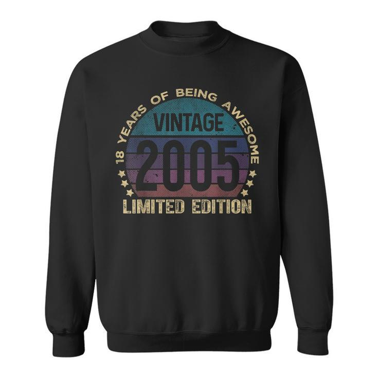 18Th Birthday 18 Year Old Limited Edition Gifts Vintage 2005 V2 Sweatshirt