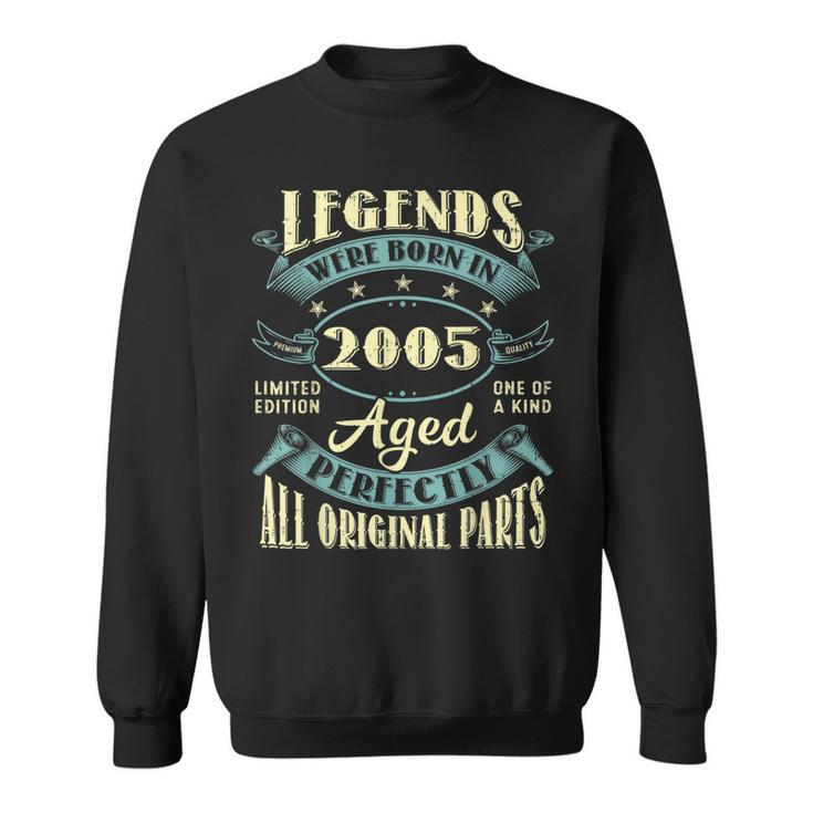 18Th Birthday Gifts Vintage Legends Born In 2005 18 Year Old  Sweatshirt