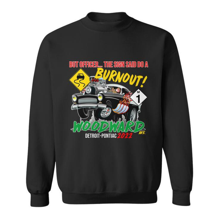 2022 Woodward Cruise Funny Burnout Officer Men Women Sweatshirt Graphic Print Unisex