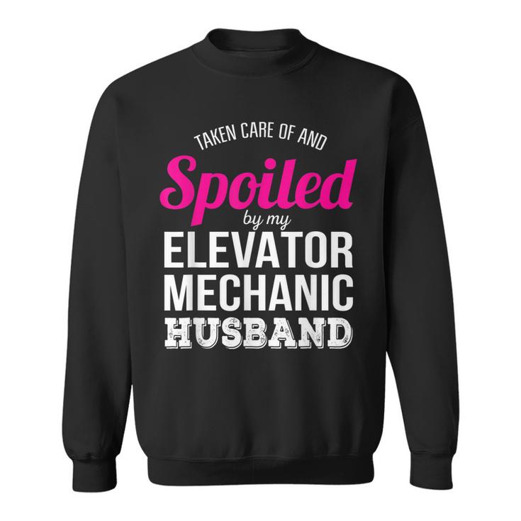 Funny Elevator Mechanic Wife  Anniversary Gift Men Women Sweatshirt Graphic Print Unisex