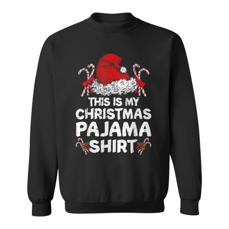 This Is My Christmas Pajama Funny Santa Hat Xmas Lights 2022  Men Women Sweatshirt Graphic Print Unisex