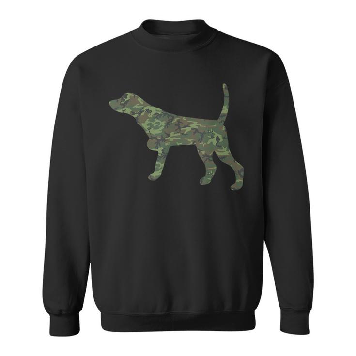 Military Pointer Camo Print Us Dog Pet Veteran Men Gift  Men Women Sweatshirt Graphic Print Unisex