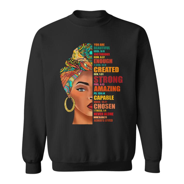 Black Queen Lady Curly Natural Afro African American Ladies  V5 Sweatshirt