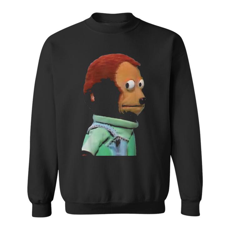 Solo Awkward Look Monkey Puppet Meme Sweatshirt | Seseable