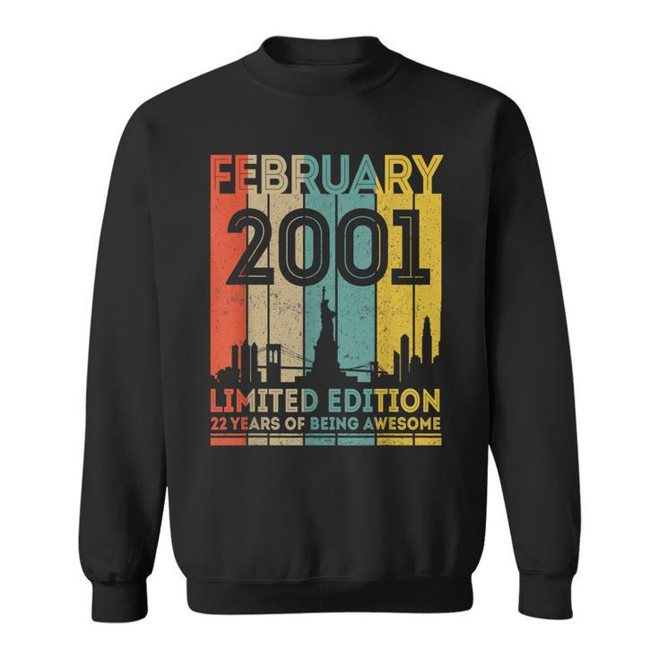 22 Years Old Gifts Vintage February 2001 22Nd Birthday  Sweatshirt