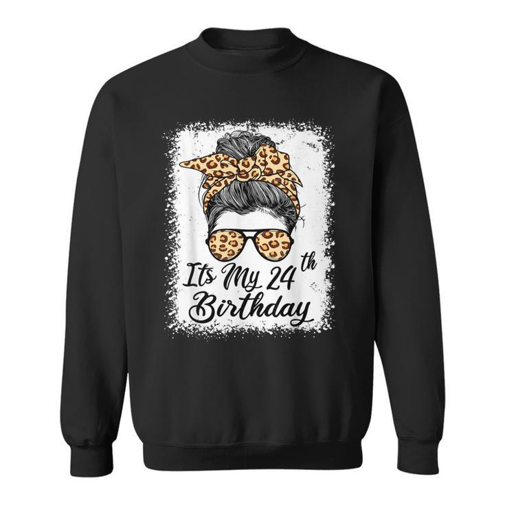 24 Year Old Its My 24Th Birthday Gifts For Her Leopard Women  V2 Men Women Sweatshirt Graphic Print Unisex