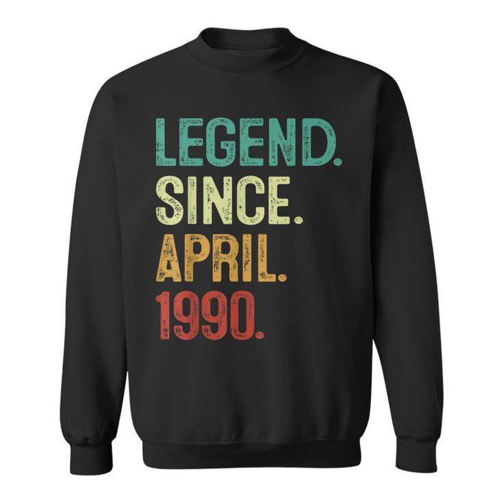 33 Years Old Legend Since April 1990 33Th Birthday  Sweatshirt
