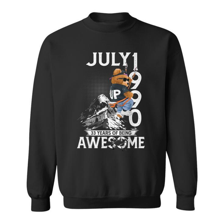 33Rd Birthday Gifts Vintage July 1990 33 Years Old For Men Sweatshirt