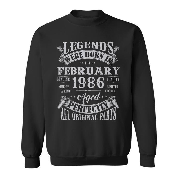 37 Years Old Gifts Legends Born In February 1986 37Th Bday  Sweatshirt