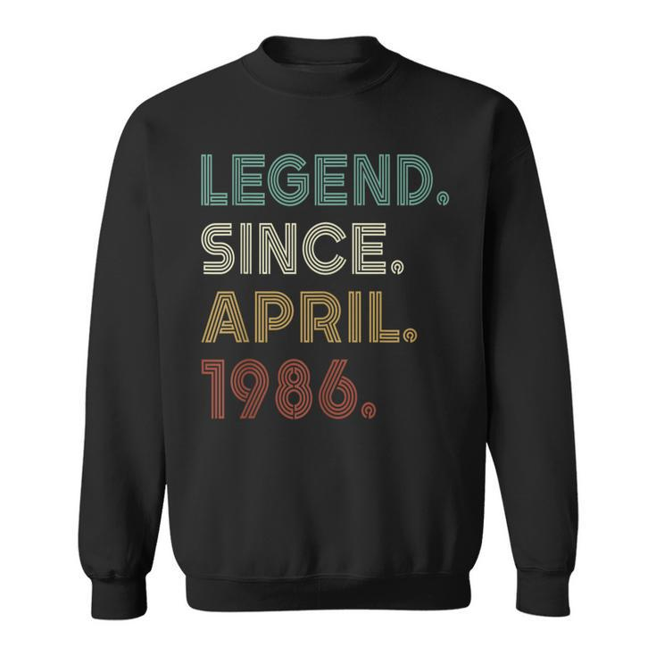 37 Years Old Legend Since April 1986 37Th Birthday  Sweatshirt