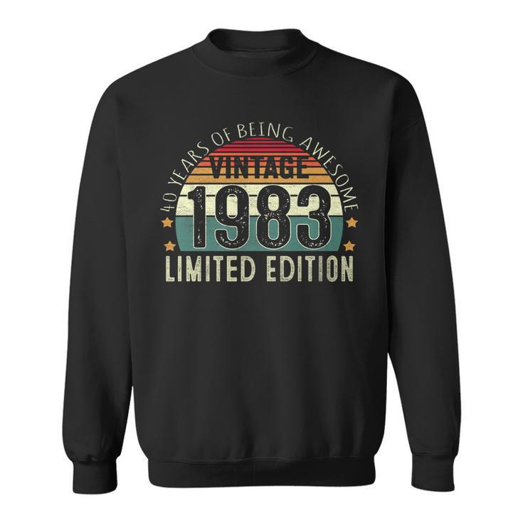 40 Year Old Gifts Vintage 1983 Limited Edition 40Th Birthday   V8 Sweatshirt