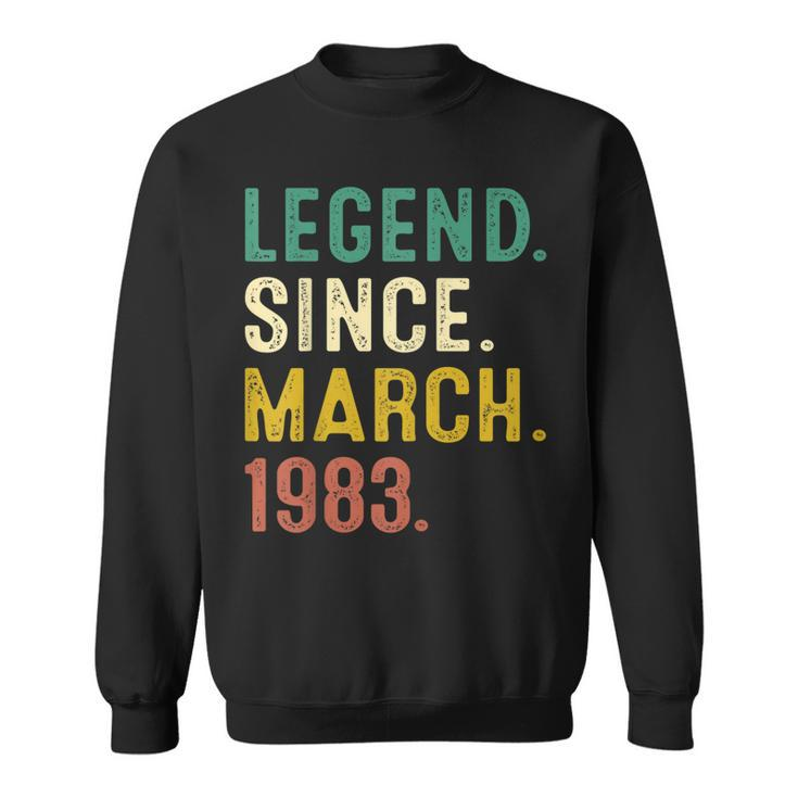 40 Years Old Gifts Legend Since March 1983 40Th Birthday  Sweatshirt