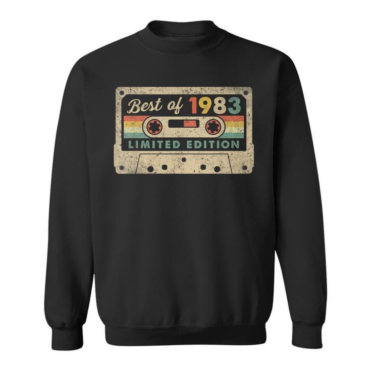 40Th Birthday 40 Years Old Best Of 1983 Vintage 80S Cassette Sweatshirt