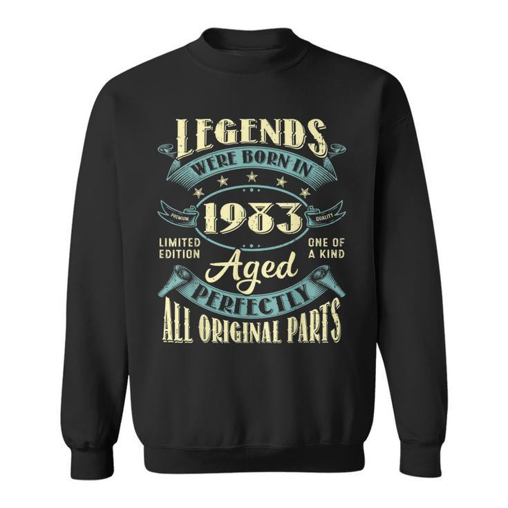 40Th Birthday Gifts Vintage Legends Born In 1983 40 Year Old  Sweatshirt