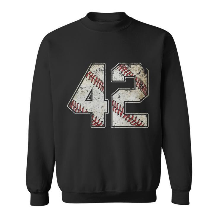 42 Baseball Jersey Number 42 Retro Vintage T-Shirt Men Women Sweatshirt Graphic Print Unisex