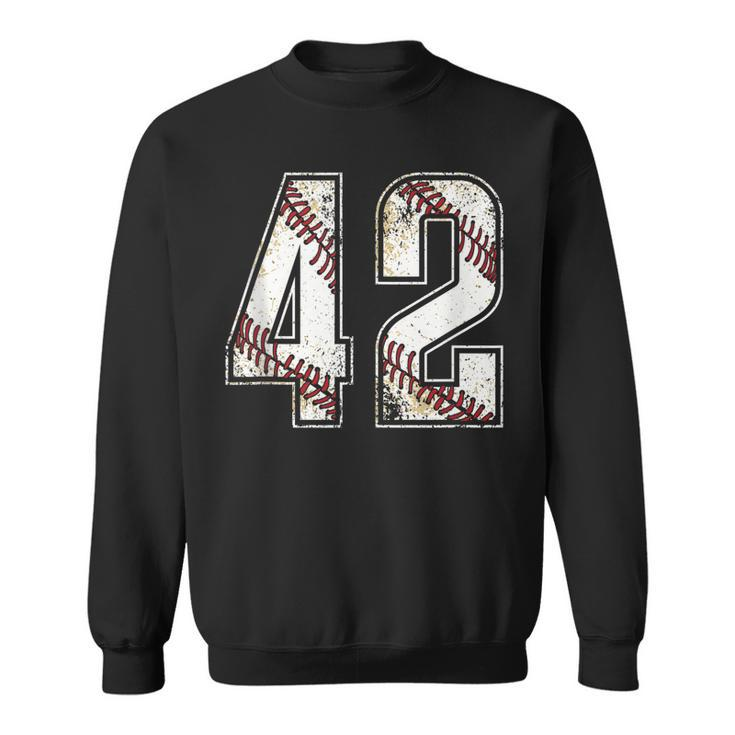 42 Baseball Jersey Number 42 Vintage Retro Birthday Gift  Sweatshirt