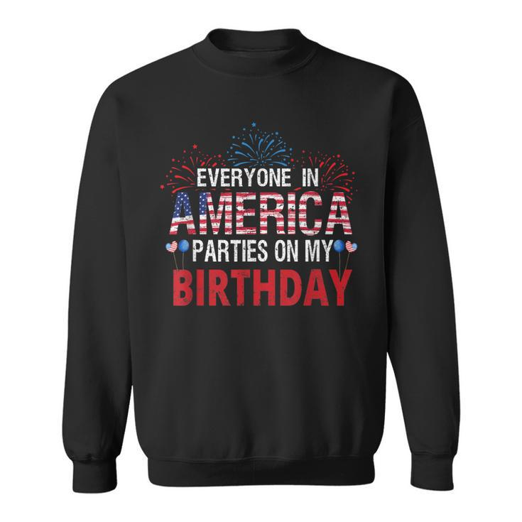 4Th Of July Birthday Gifts Funny Bday Born On 4Th Of July Men Women Sweatshirt Graphic Print Unisex