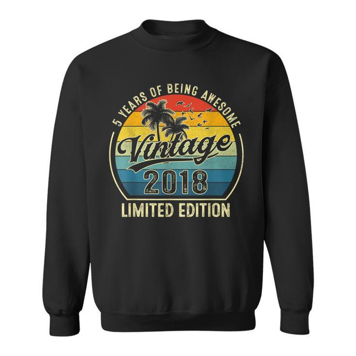 5 Year Old Vintage 2018 Limited Edition 5Th Birthday Retro  V4 Sweatshirt