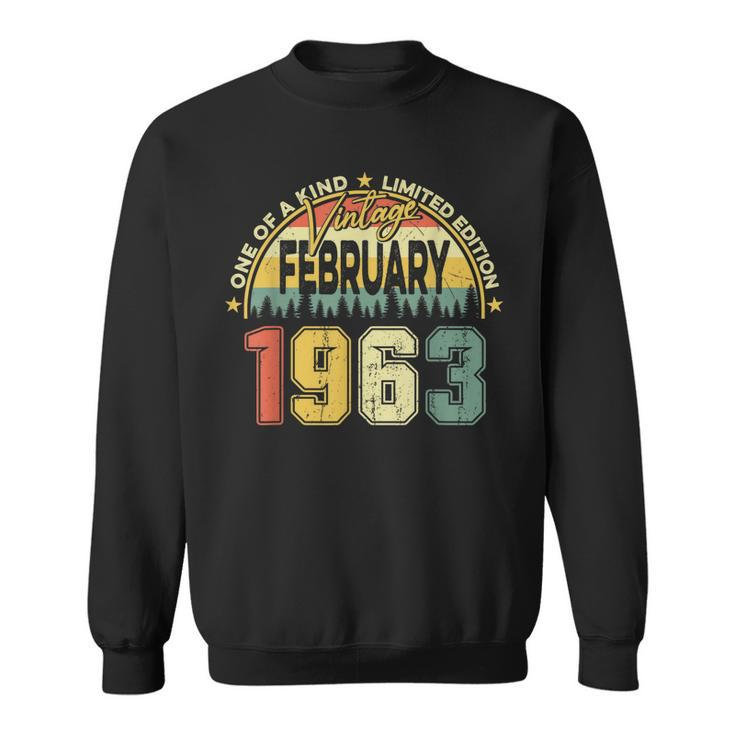 60 Years Old Mens Vintage February 1963 60Th Birthday Gifts  Sweatshirt