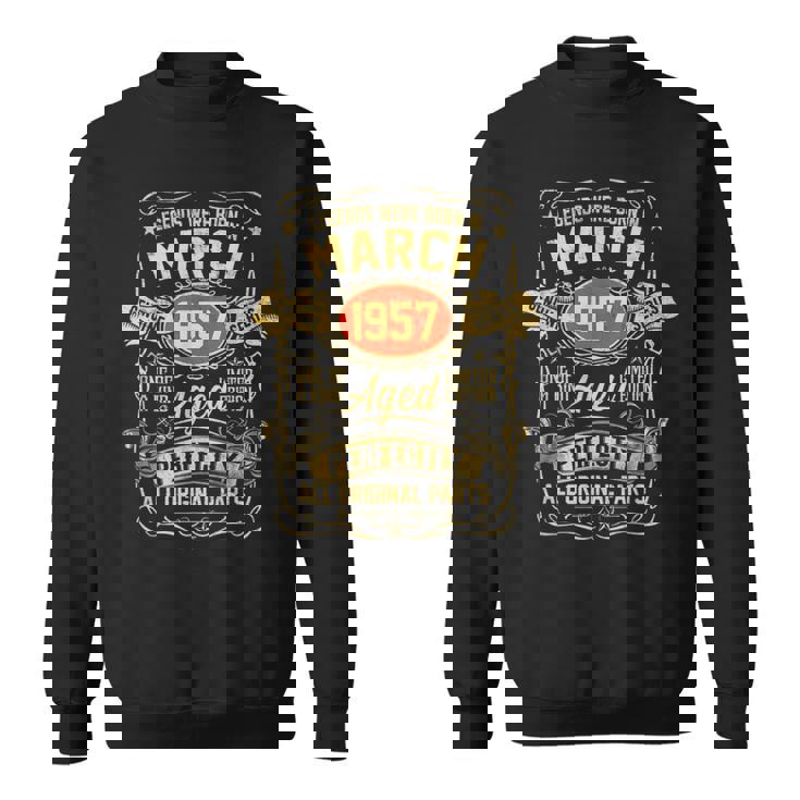 66Th Birthday Gift 66 Years Old Legends Born March 1957 Sweatshirt