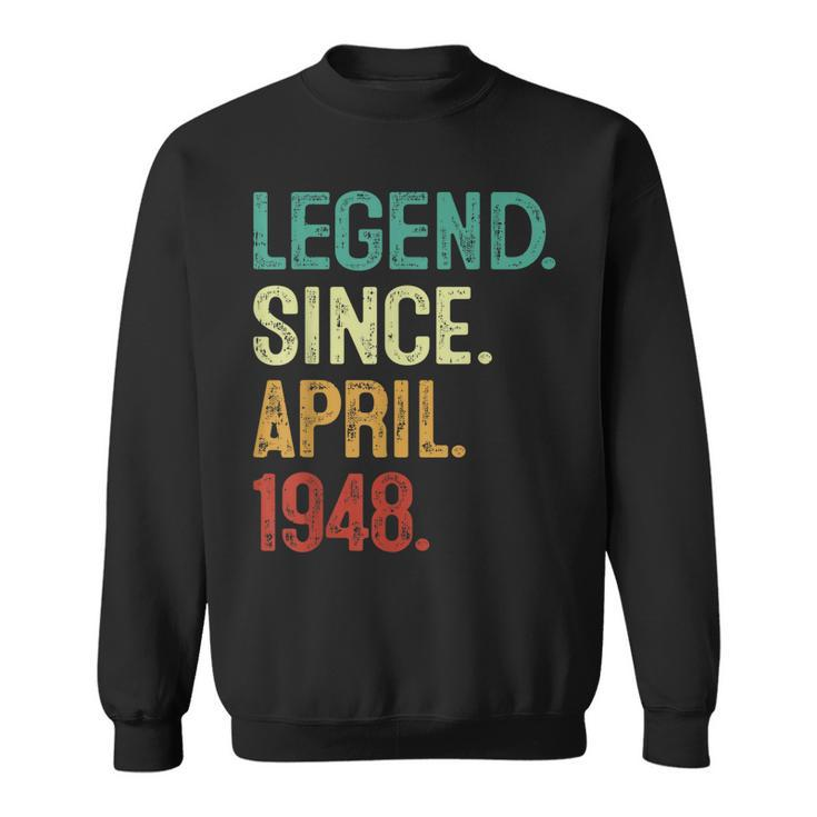 75 Years Old Legend Since April 1948 75Th Birthday Sweatshirt