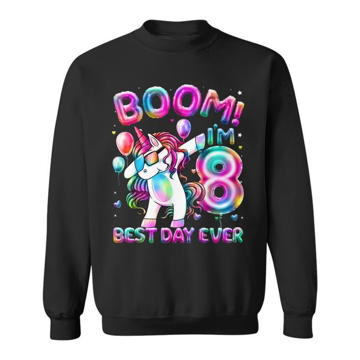 8 Years Old Dabbing Unicorn Gifts 8Th Birthday Girl Party  Sweatshirt