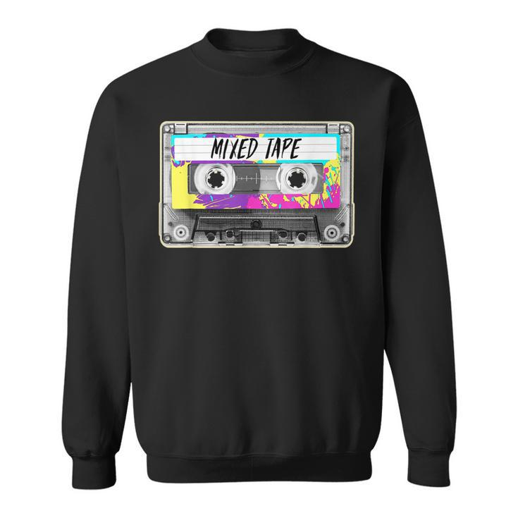 80S Paint Splash Cassette Tape Vintage Mix Tape Sweatshirt