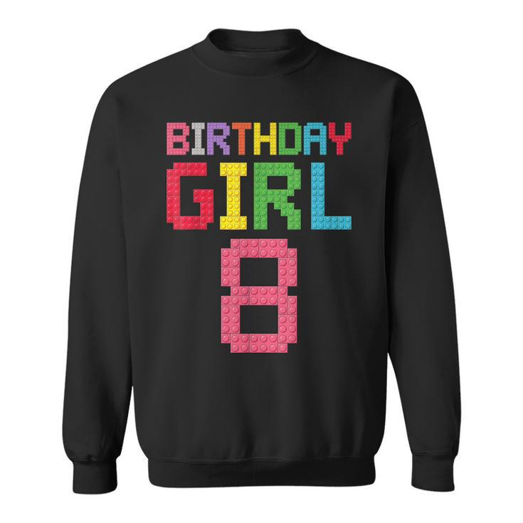 8Th Birthday Girl Master Builder 8 Years Old Block Building  Sweatshirt