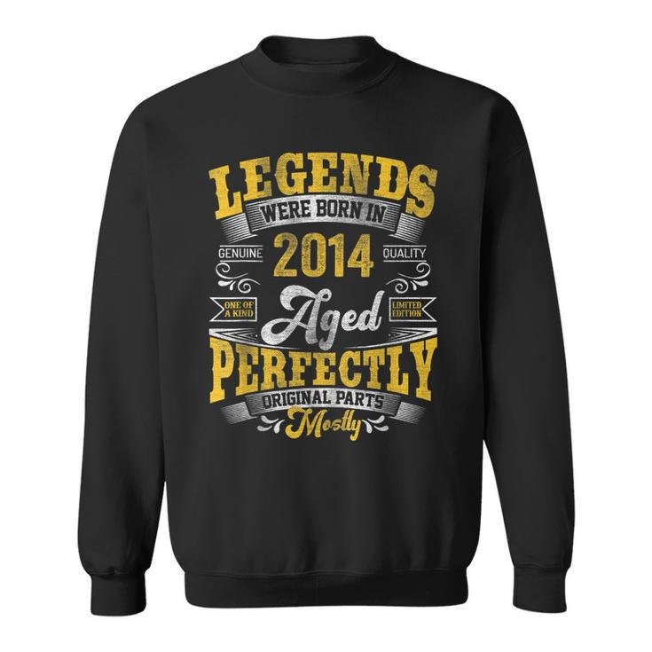 9 Years Old Vintage Legends Born In 2014 9Th Birthday Gift  Sweatshirt