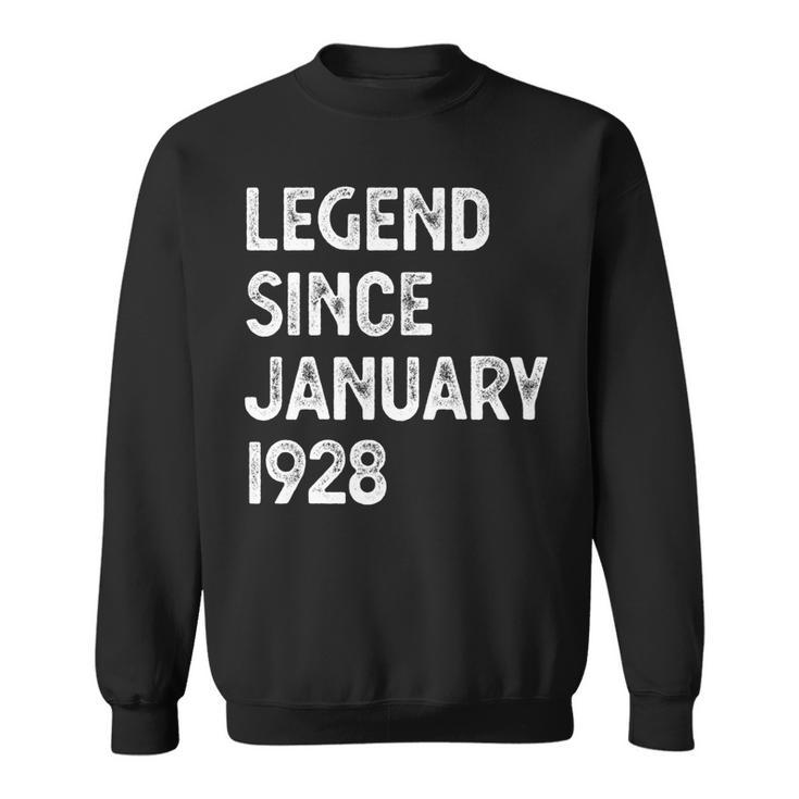 95 Geburtstag Männer Frauen Legende Seit Januar 1928 Langarm Sweatshirt