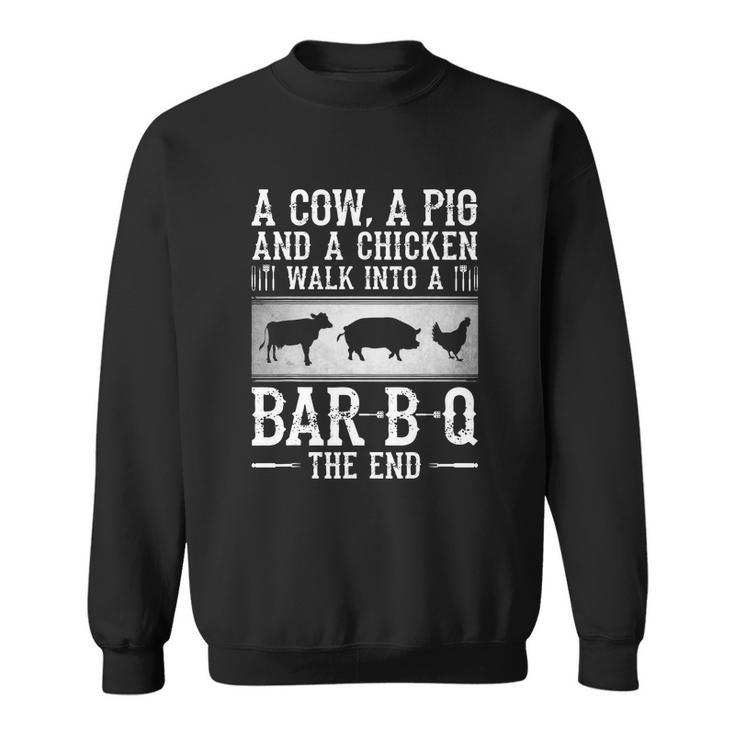 A Cow A Pig And A Chicken Men Women Sweatshirt Graphic Print Unisex