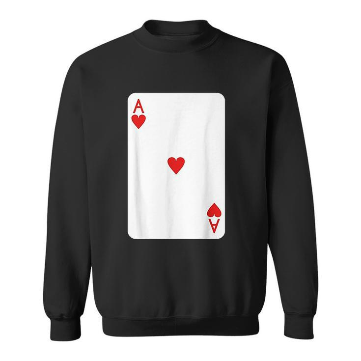 Ace Of Hearts Playing Cards Halloween Costume Deck Of Cards Men Women Sweatshirt Graphic Print Unisex