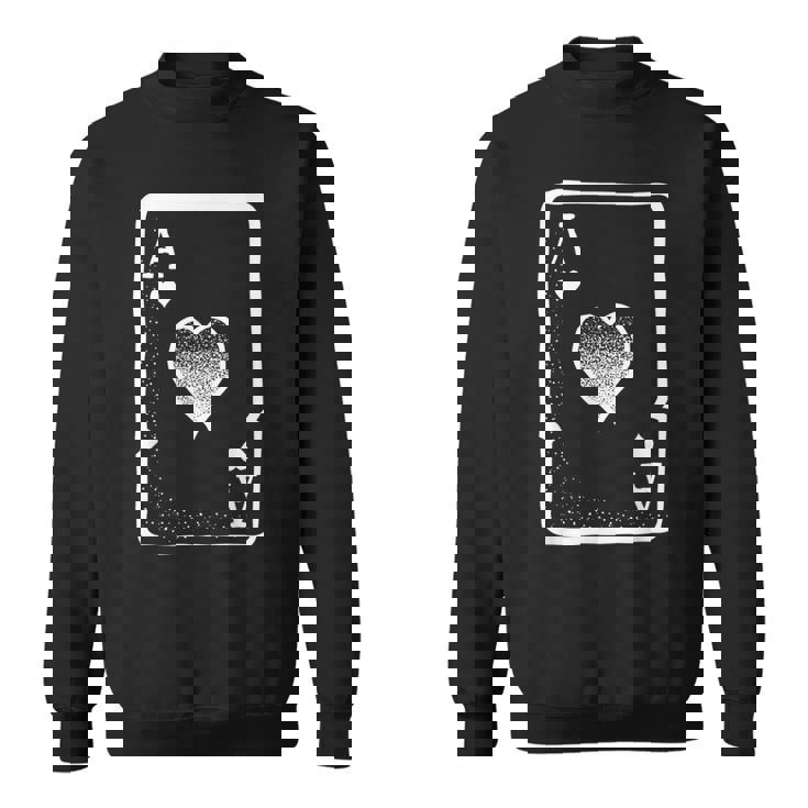 Ace Of Hearts Playing Cards Poker Halloween CostumeSweatshirt