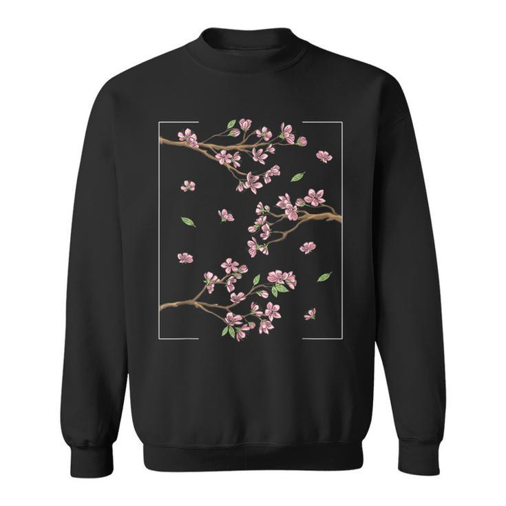 Aesthetic Japanese Style Cherry Blossom Tree Sakura  Sweatshirt