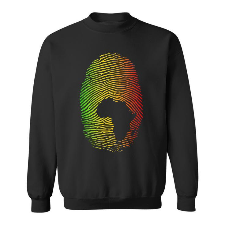 Africa Is In My Dna Fingerprint African Roots Africa Map  Sweatshirt