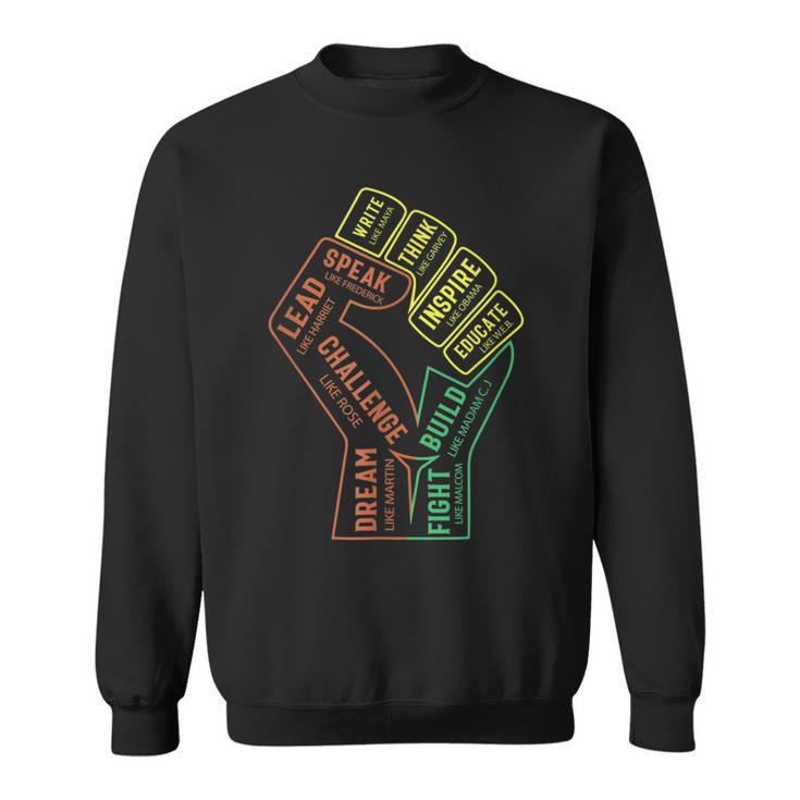African Junenth Black History Month Educated Outfit  Sweatshirt