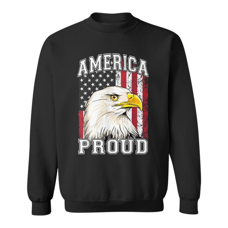 America Proud American Eagle Us Flag 4Th Of July  Sweatshirt