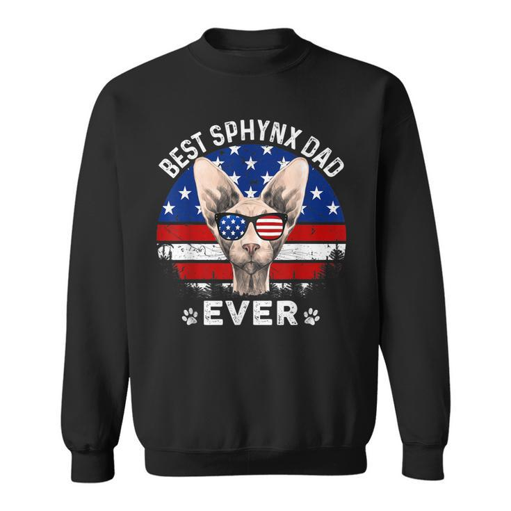 American Flag 4Th Of July Gift Sphynx DadCat Lovers Sweatshirt
