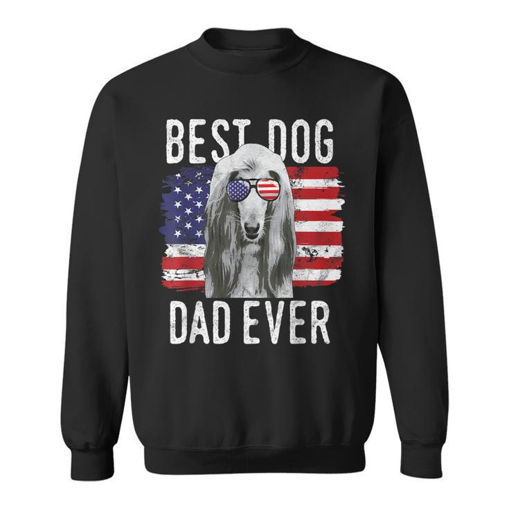 American Flag Best Dog Dad Ever Afghan Hounds Usa Gift For Mens Sweatshirt