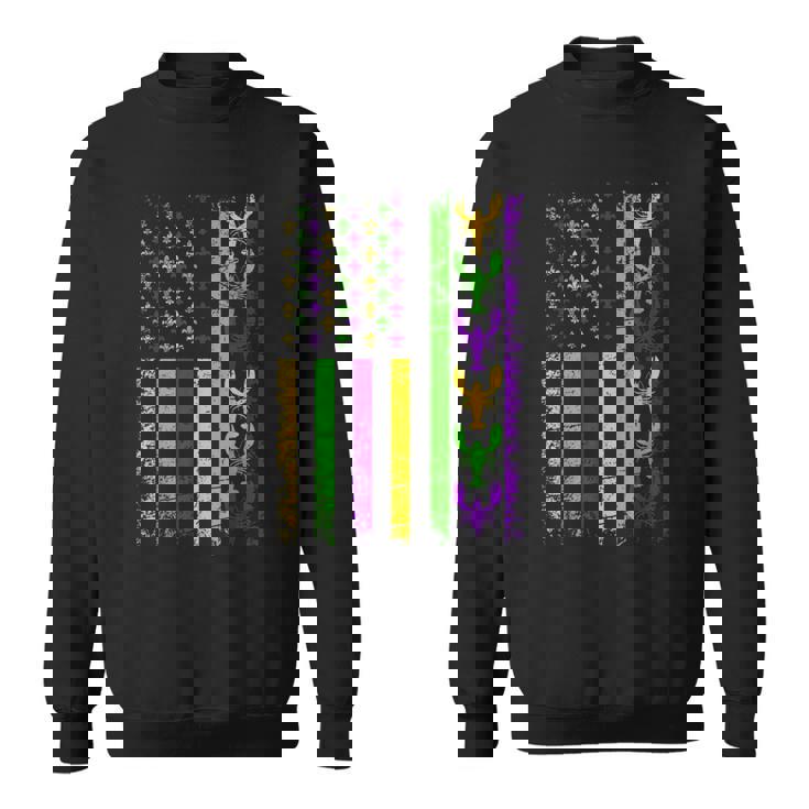 American Flag Mardi GrasMardi Gras Crawfish Outfit Sweatshirt