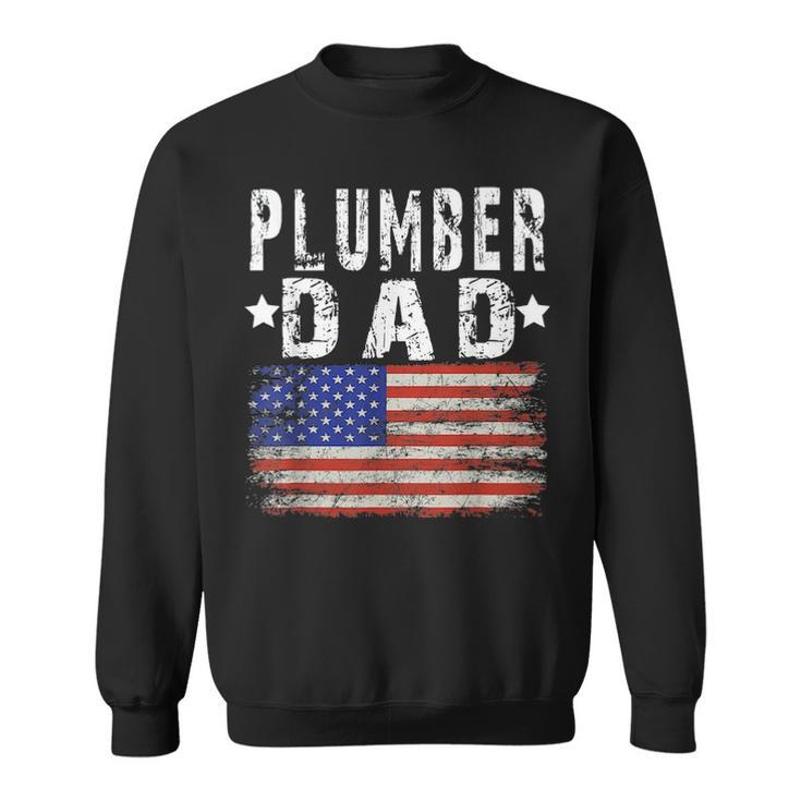 American Flag Plumber For Men Fathers Day Plumber Gift Sweatshirt