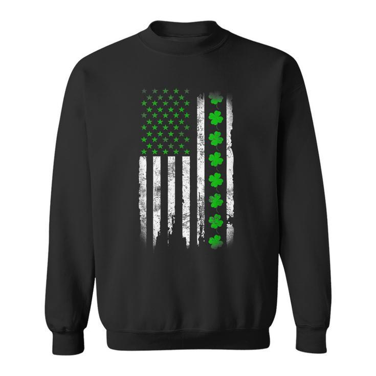 American Flag St Patricks Day  Vintage Irish Lucky  V2 Sweatshirt