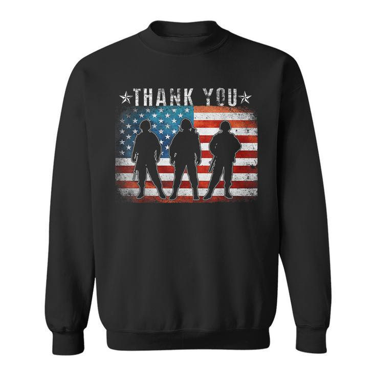 American Flag Thank You Veterans Proud Veteran Patrioitc Sweatshirt