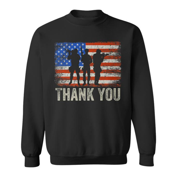 American Flag Thank You Veterans Proud Veteran   V7 Sweatshirt