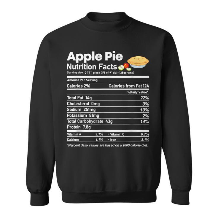 Apple Pie Nutrition Facts Funny Thanksgiving Christmas  Men Women Sweatshirt Graphic Print Unisex